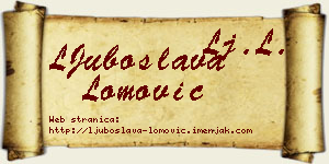 LJuboslava Lomović vizit kartica